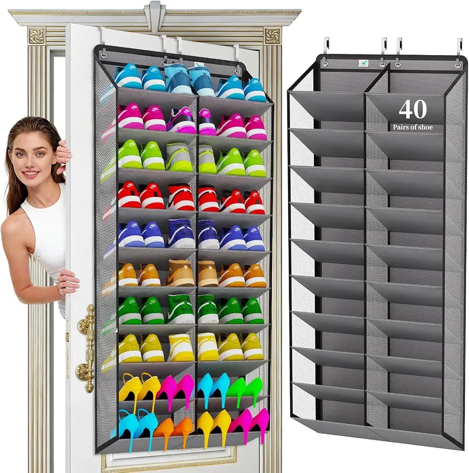 Shoe Rack for Door, Over Door Shoe Organizer for Closet