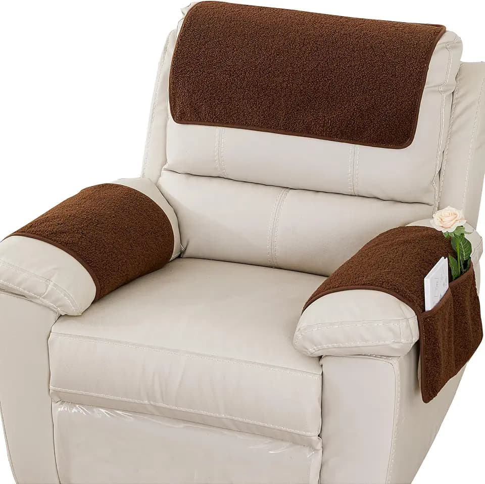 Armrest Covers for Recliners Couch Arm Covers with Pockets for Sofa