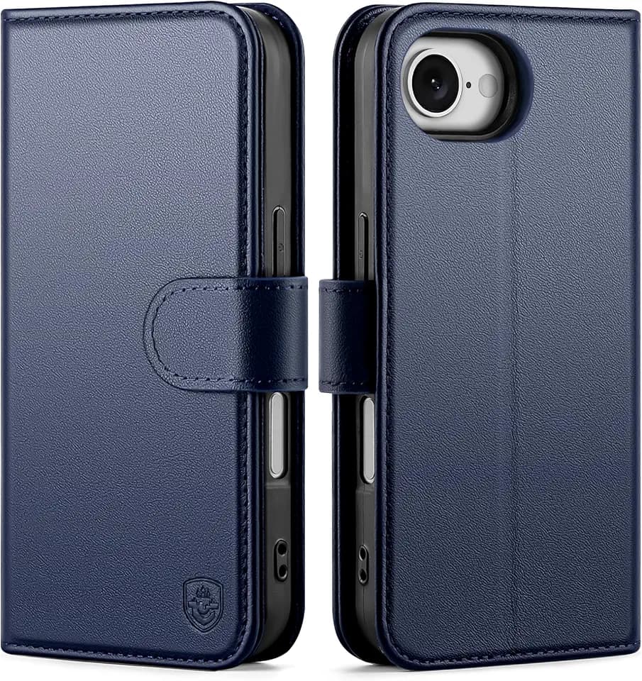 for iPhone 17e / 16e Wallet Case with Card Holder,Dark Blue