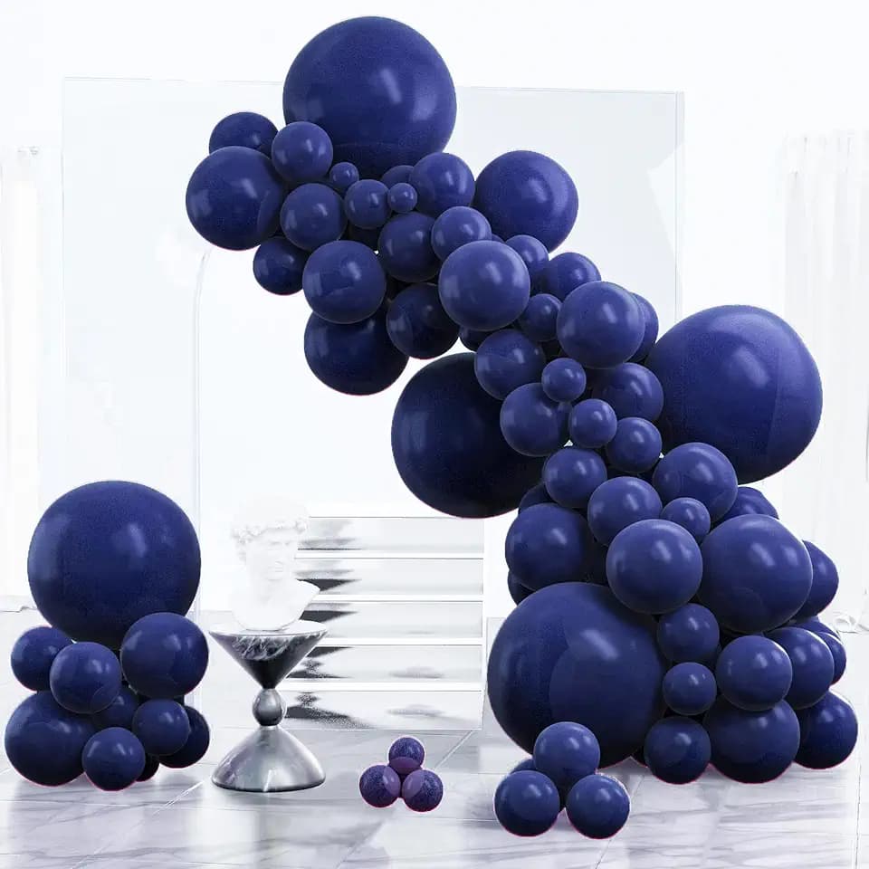 PartyWoo Navy Blue Balloons 120pcs Dark Blue Balloons Different Sizes