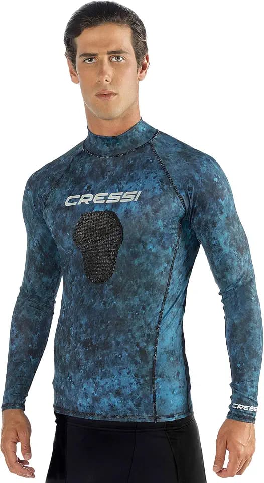 Cressi Camouflage Rash Guard for Scuba Diving Videomakers and Spearfishing - Crew-Neck- get the Hunter equipment