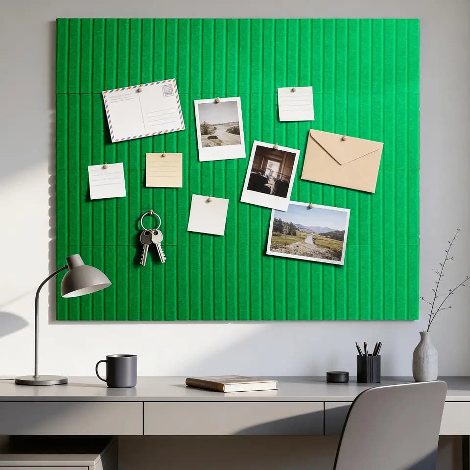 Large Cork Board Alternative 48" x 36" with Push PINS & Wall Safe Adhesive Tabs – Push pin Board for Walls in Home or Office, Felt Bulletin Board Tiles, Versatile Felt Board Layout, Forest Green