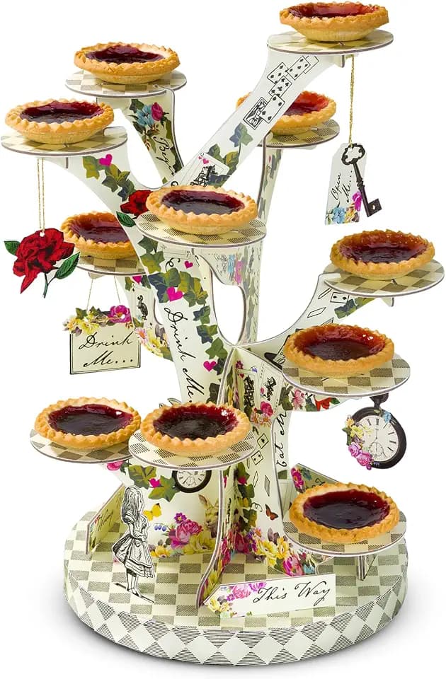 Talking Tables Alice in Wonderland Cupcake Cake Stand | Mad Hatter Themed Afternoon Tea Party Decorations | Table Centrepiece for Weddings, Baby Showers and Bridal Parties or Onederland 1st Birthdays