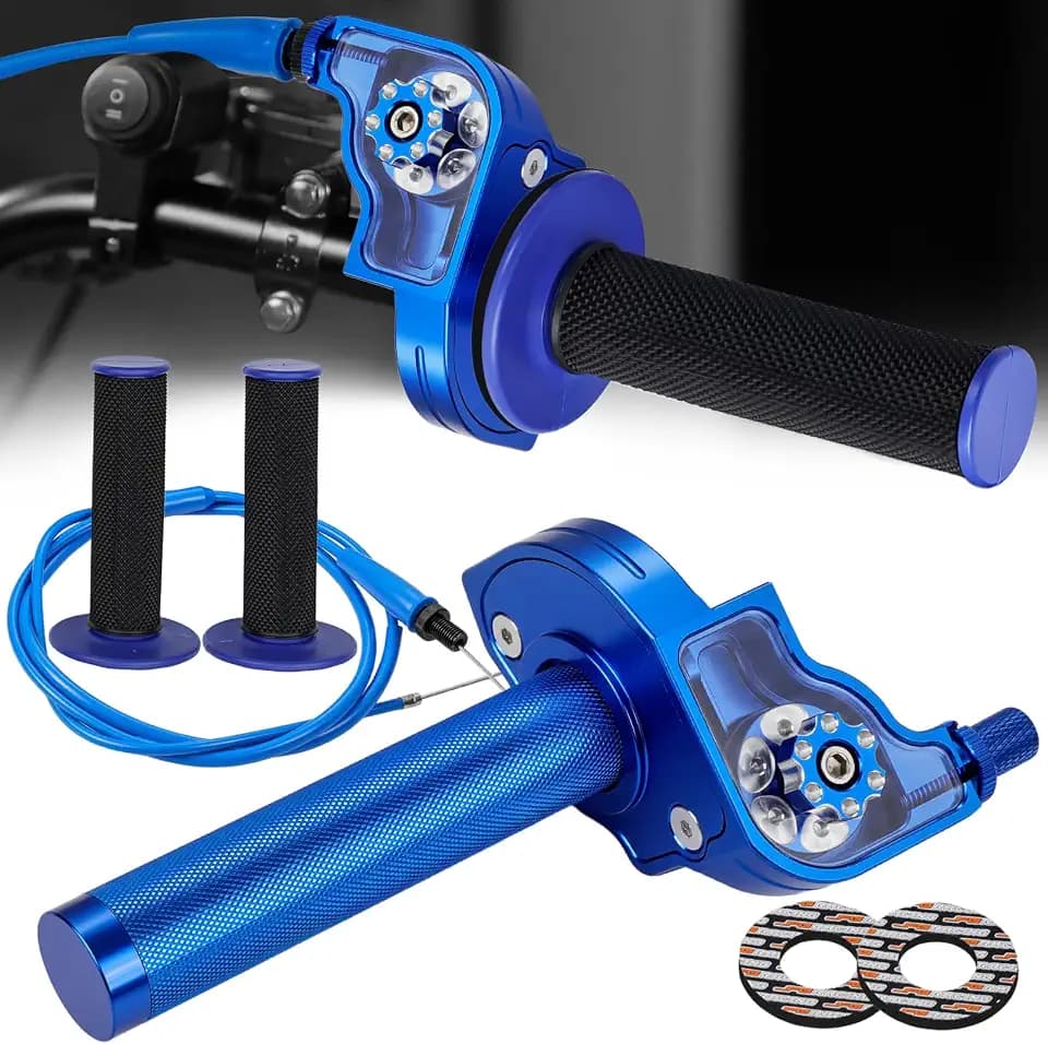 Schnellgasgriff Motorrad Gashebel Montage 7/8 Zoll 22 mm Griffe Gaszug Schnellzug schnellgasgriff for Yamaha YZ YZF PW WR TTR 50-250cc Dirt Pit Bike Scooter Blau