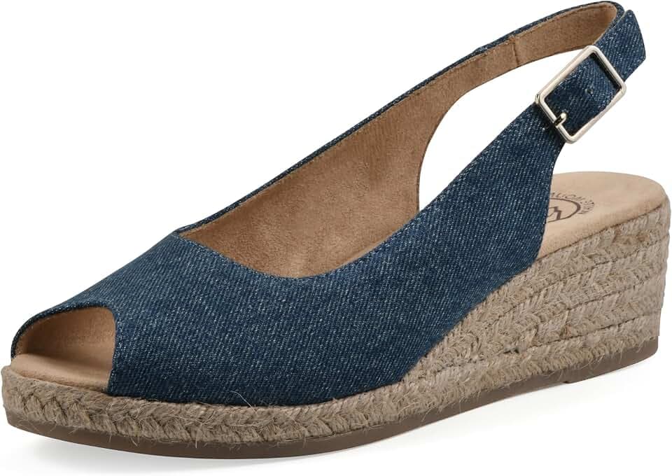 WHITE MOUNTAIN Women's Maize Slingback Espadrille Wedge Sandal