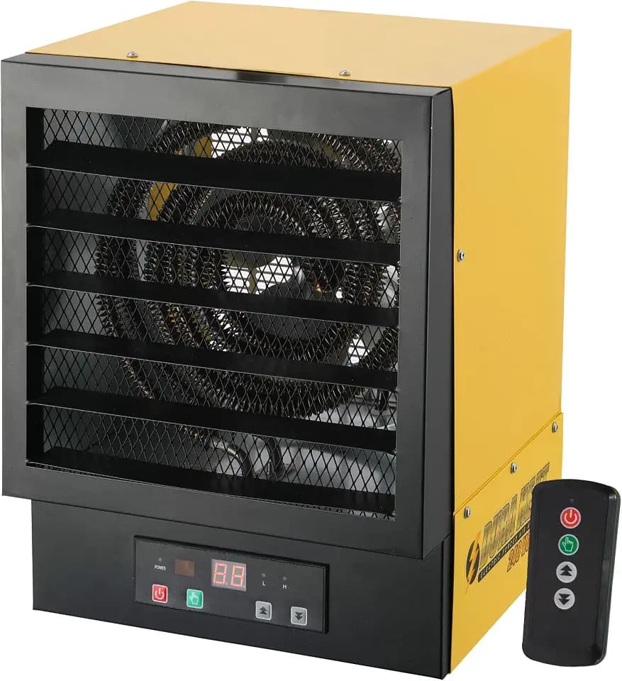 Dura Heat EWH5510 Electric Forced Air Heater with Remote Control 17,060 Btu, Yellow, Large