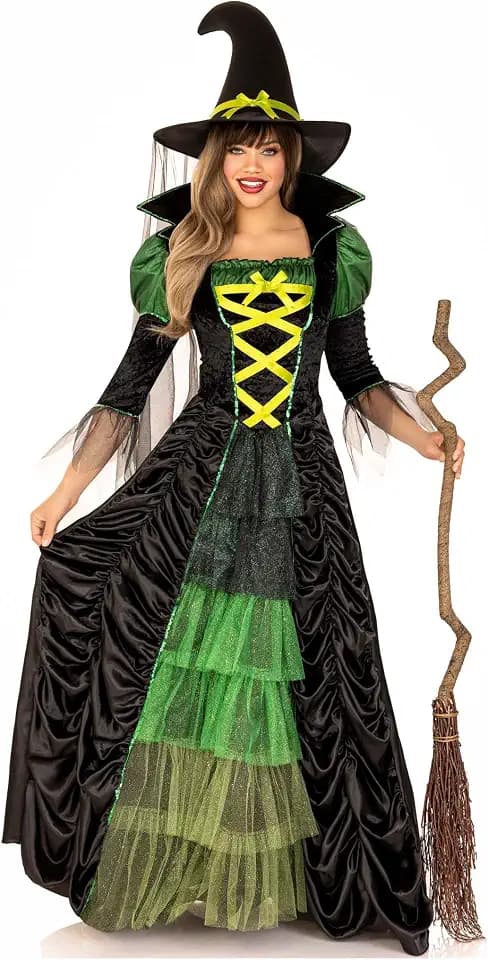 LEG AVENUE 85240 - Storybook Witch Damen kostüm, Größe M/L, schwarz/grün