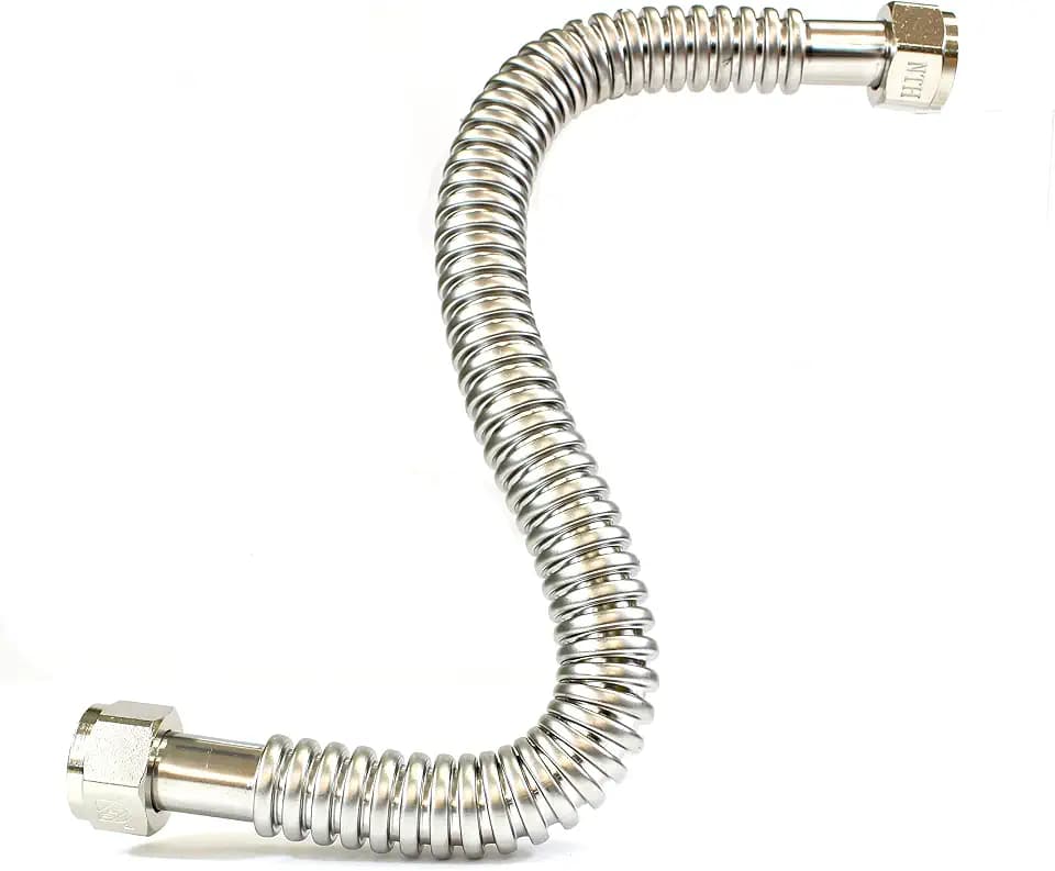 CMI Inc 36” Corrugated Stainless Steel Flexible Water Line, 3/4” FIP X 3/4” Female Threaded, Water Heater Connector, For Water Heater, Water Softener, Boilers, 36 Inches (36 Inch)