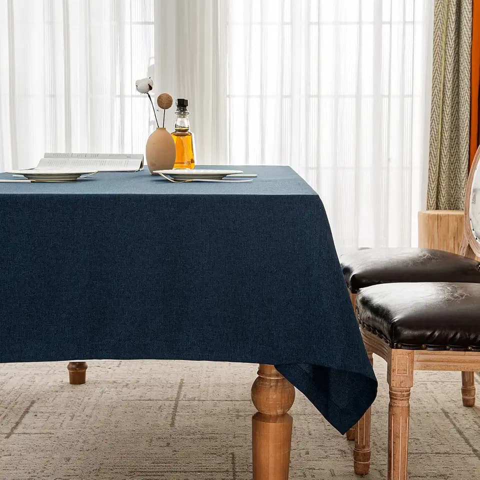 BALCONY & FALCON Rectangle Table Cloth Waterproof Dark Blue 55"x95"