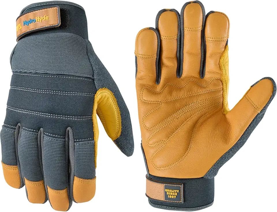 Wells Lamont Men's HydraHyde Reinforced Cowhide Leather Work Gloves, Medium
