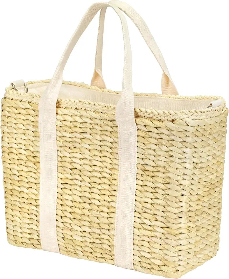 Insulated Beach Cooler Bag, Leak Proof, Premium Quality Corn Husk, Beach Bag, Pool Bag, Tote Bag, Straw, Rattan, Gifts for Women, Picnic Basket, Wedding Gifts, Lunch