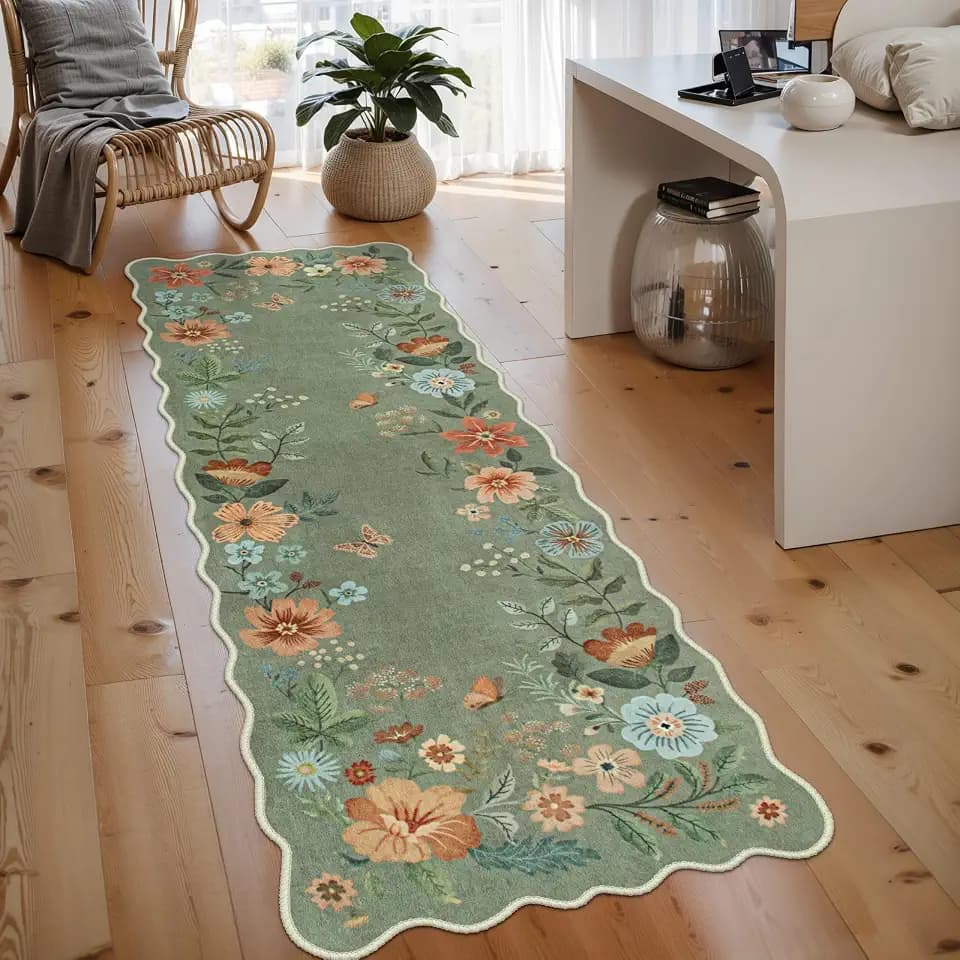 Lahome Floral Runners for Hallways Non Slip, 2X6 Washable Kitchen Runner
