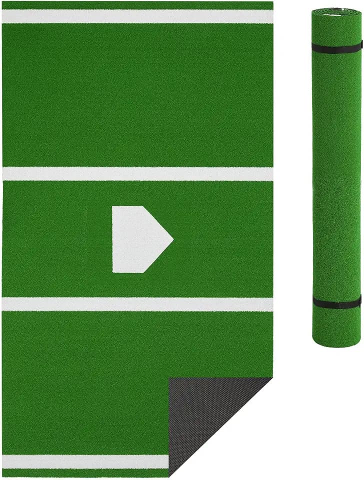 Garvee Baseball Hitting Mat,Softball Hitting Mat with Home Plate and Anti Fade Turf for Baseball Softball Training Practice Indoor and Outdoor