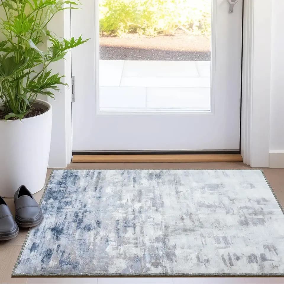 Door Mat, Front Indoor Doormat 31"x47" Non Slip Entryway Rug Indoor, Washable Small Rug for Bedroom Kitchen Bathroom Laundry Low Profile (2.6x3.9 Feet)