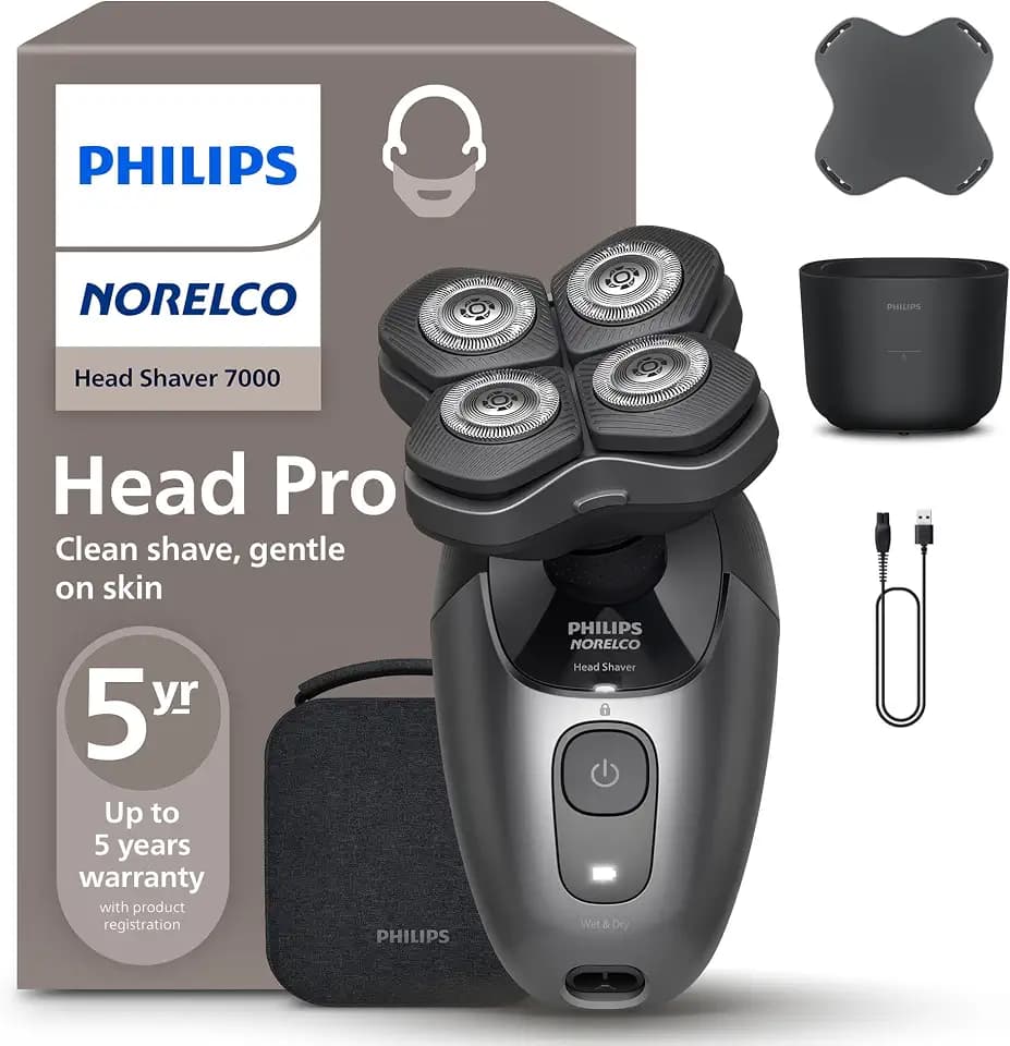 Philips Norelco Head Shaver Pro 7000 Series, Wet or Dry Use