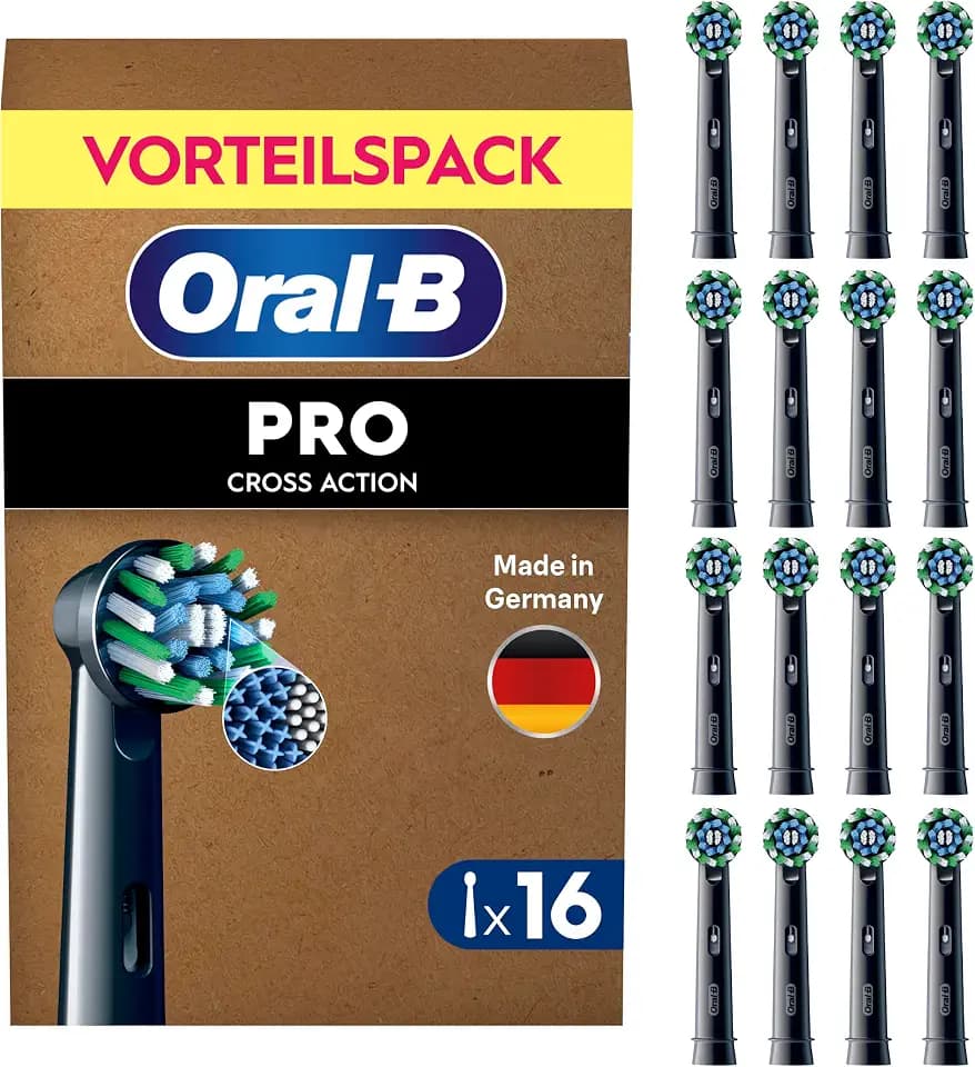 Oral-B Aufsteckbürsten PRO CrossAction, Schwarz, 16 Stück