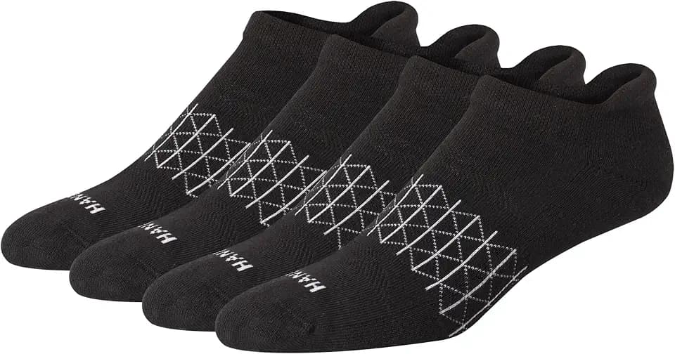 Hanes Men's Socks, Absolute Comfort Cushioned Moisture-wicking Seamless Toe, 4 Pack, Ankle, Crew and Heel Shield Socks