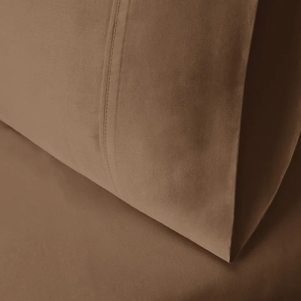 Superior 100% Egyptian Cotton 400 Thread Count Solid 2-Piece Pillowcase Set, Standard, Taupe