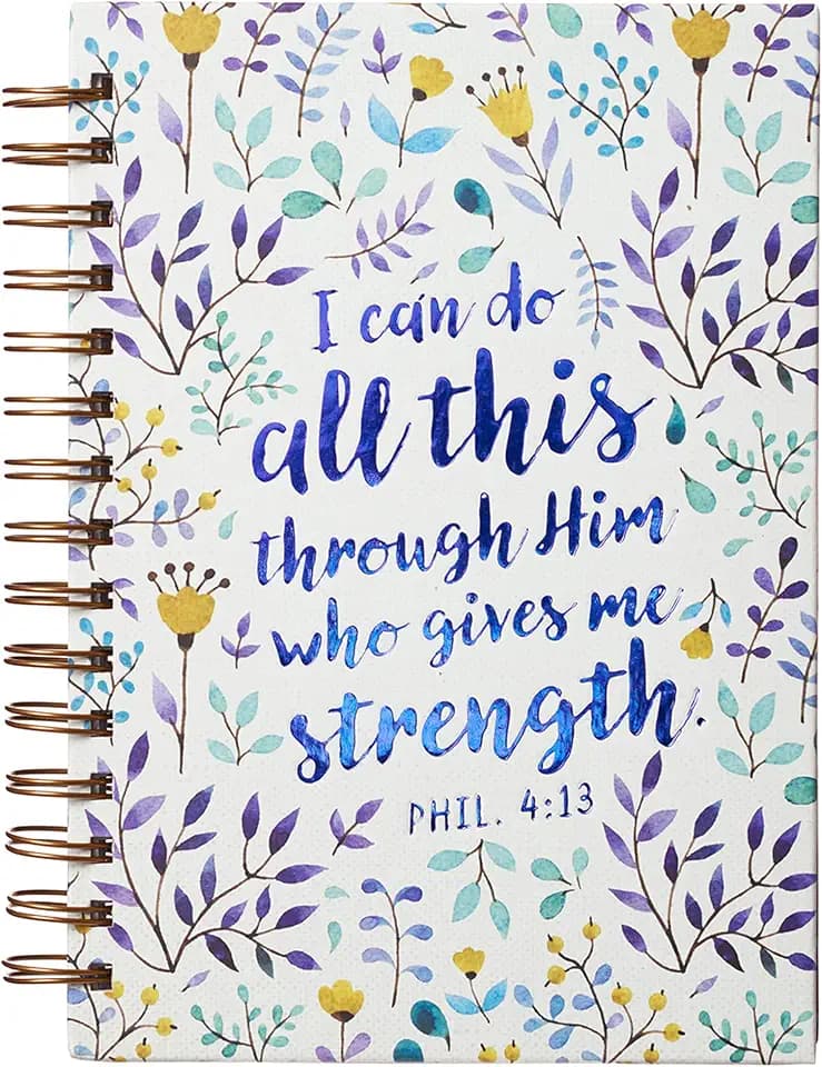 Christian Art Gifts Spiral Journal: Do All This Through Him - Phil. 4:13