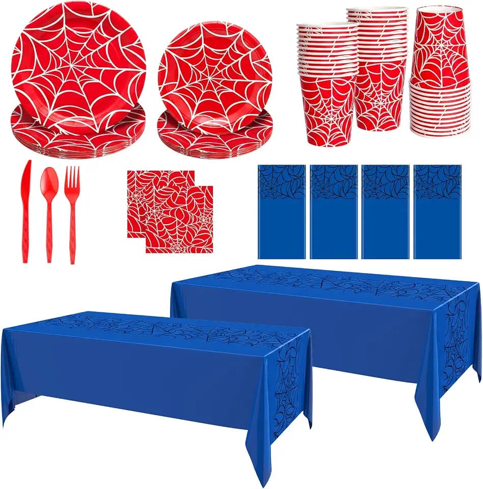 Oudain 324 Spider Birthday Party Decoration Supplies Set