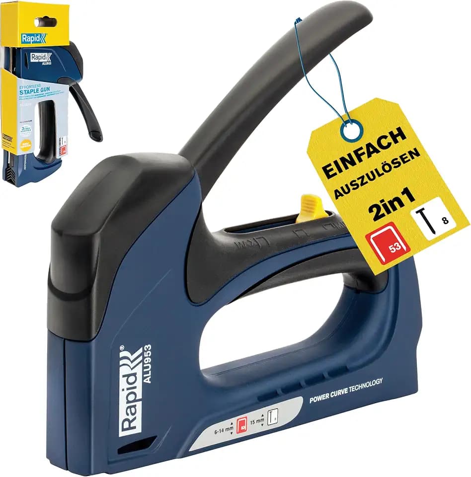Rapid Handtacker ALU953 aus Aluminium für Typ 53 Klammern & Typ 8 Nägel