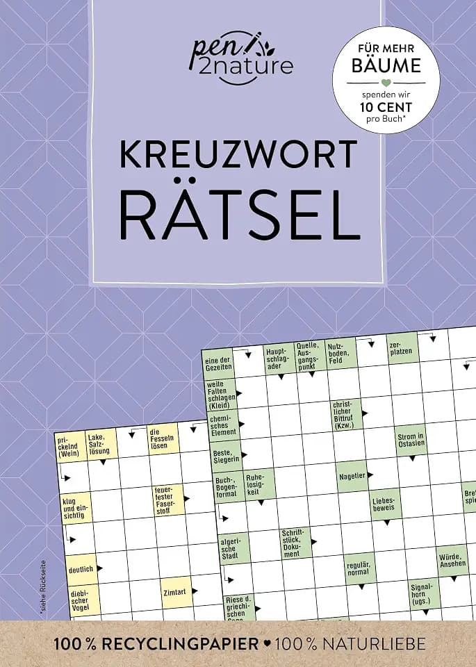 Kreuzworträtsel I Über 180 x Knobelspaß: Rätselbuch für Erwachsene auf 100% Recyclingpapier (Premium-Rätsel)