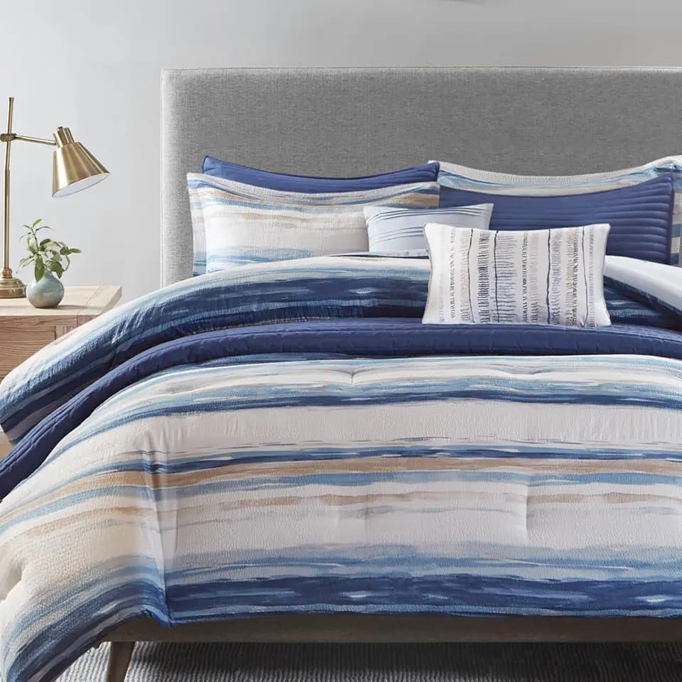 Madison Park Modern Luxury Comforter Quilt Combo Set, 8PC King/Cal King