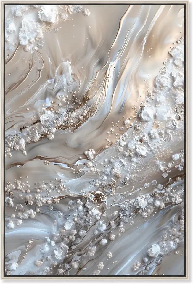 Art Remedy Effervescent Earth II Canvas Elegant Abstracts, Silver Frame, 16 x 24