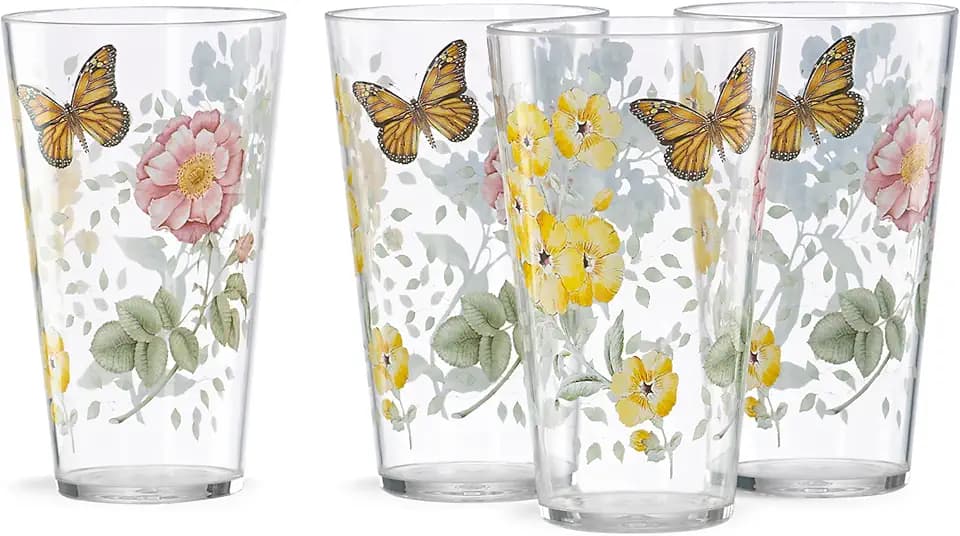 Lenox Butterfly Meadow Acrylic Highball Cups, Set of 4 (Acrylic Material)