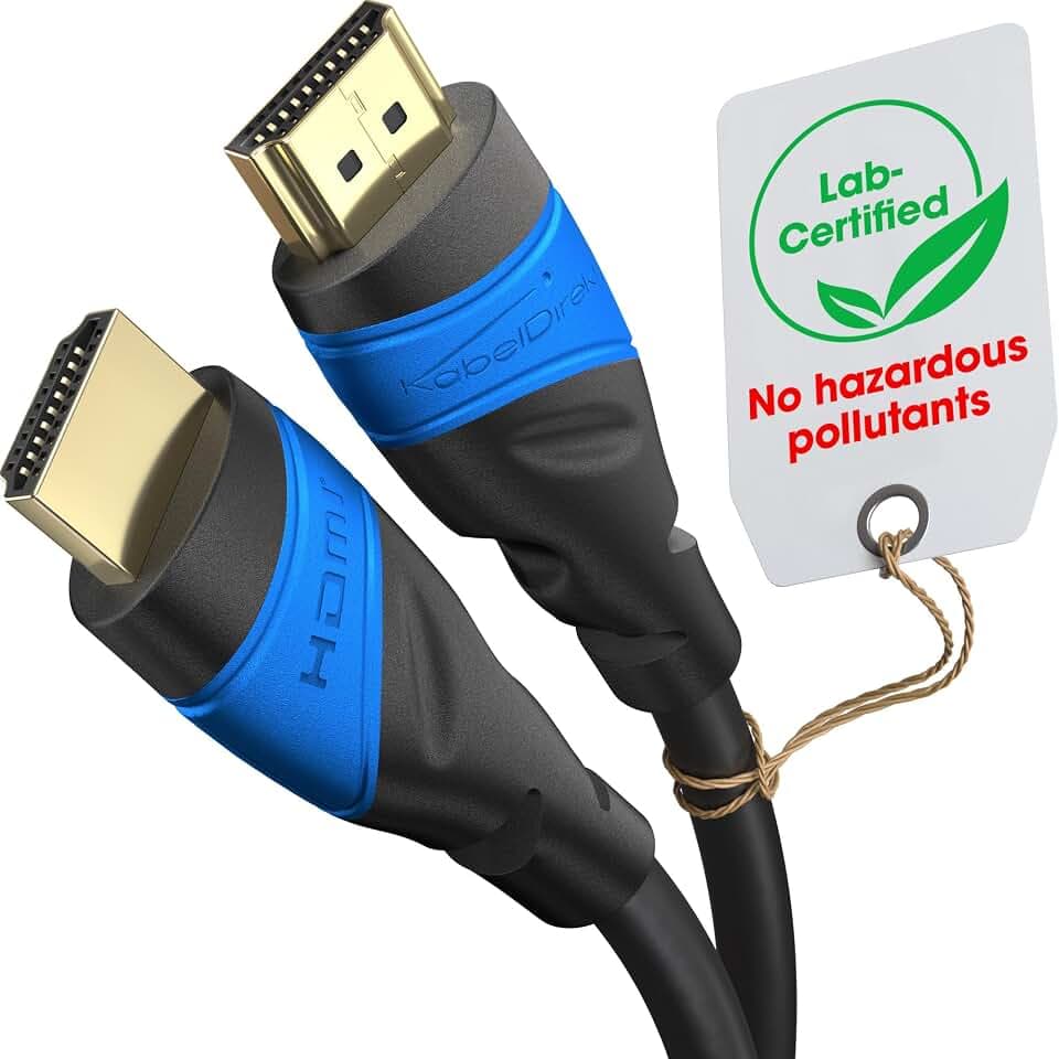 KabelDirekt – 8K & 4K HDMI Kabel – 4m – Entwickelt in Deutschland – Für jedes HDMI-Kabel Setup (10K, 8K@60Hz & 4K@120Hz, High Speed HDMI mit Ethernet, Blu-ray, PS5, Xbox Series, Switch)
