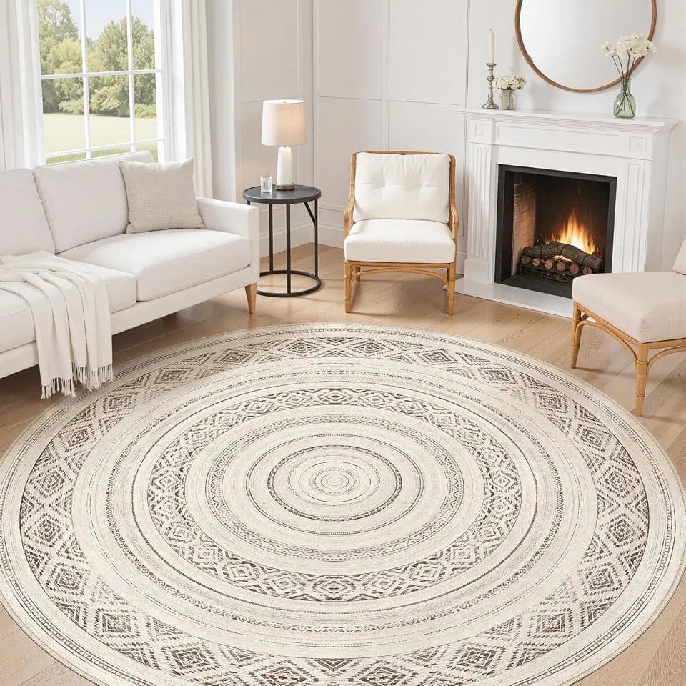 cotiled 8x8 Round Rug 8ft Circle Living Room Boho Area Rugs