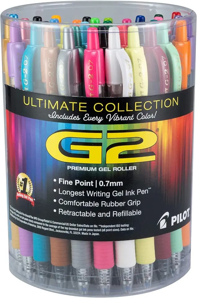 PILOT G2 Premium Gel Ink Pens, Fine Point 0.7mm, Assorted Inks, 36 Count