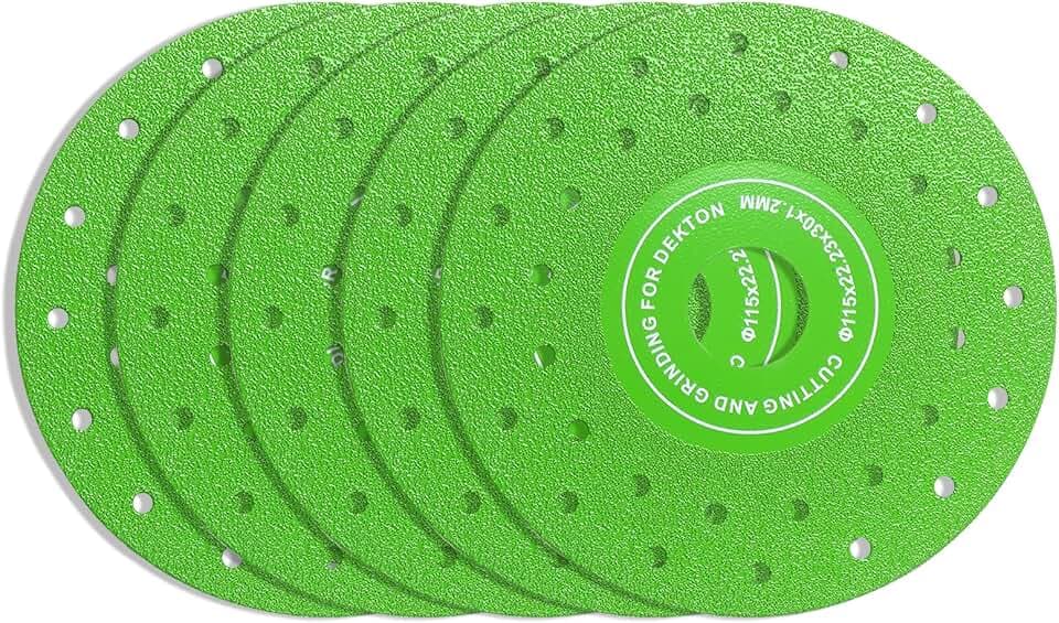 3PCS 4.5" Ultra Thin Air Brazed Diamond Grinding Discs - Cutting Blades for Ceramic, Glass, Marble, Granite - Fit 4.5" Angle Grinders (5)