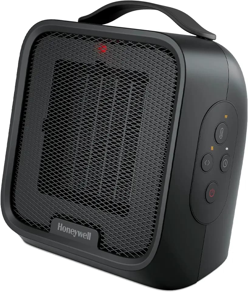 Honeywell UberHeat Plus Ceramic Space Heater for Small Room, Black, HCE220B
