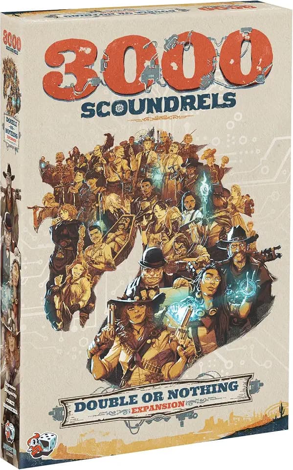 3000 Scoundrels: Double or Nothing Board Game Expansion - Enhance Your Games with New Mechanics and Strategies! Family Game, Ages 12+, 1-4 Players, 60-90 Min Playtime, Made by Unexpected Games