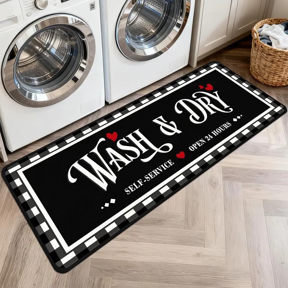 Laundry Room Rug Farmhouse Washable Laundry Mat 24"X72"