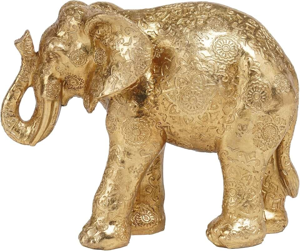 Guichifun Gold Elephant Statue Home Décor Collectible Figurines
