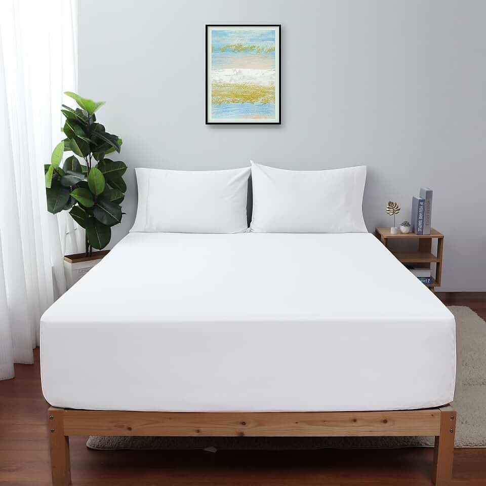 100% Egyptian Cotton King Size Fitted Sheet, 600 Thread Count Sateen