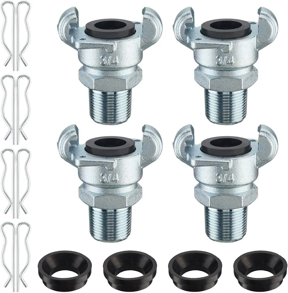 Therwen 4 Pcs 3/4'' Chicago Air Fittings Npt Iron Air Hose Fitting