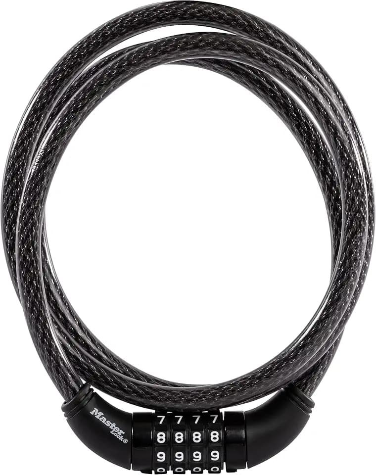 Master Lock 5' Resettable Combination Bike Lock, Metal Cable Lock, 8370D