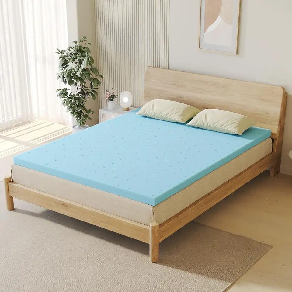 TeQsli Memory Foam Mattress Topper, 2 Inch Twin XL Mattress Pad