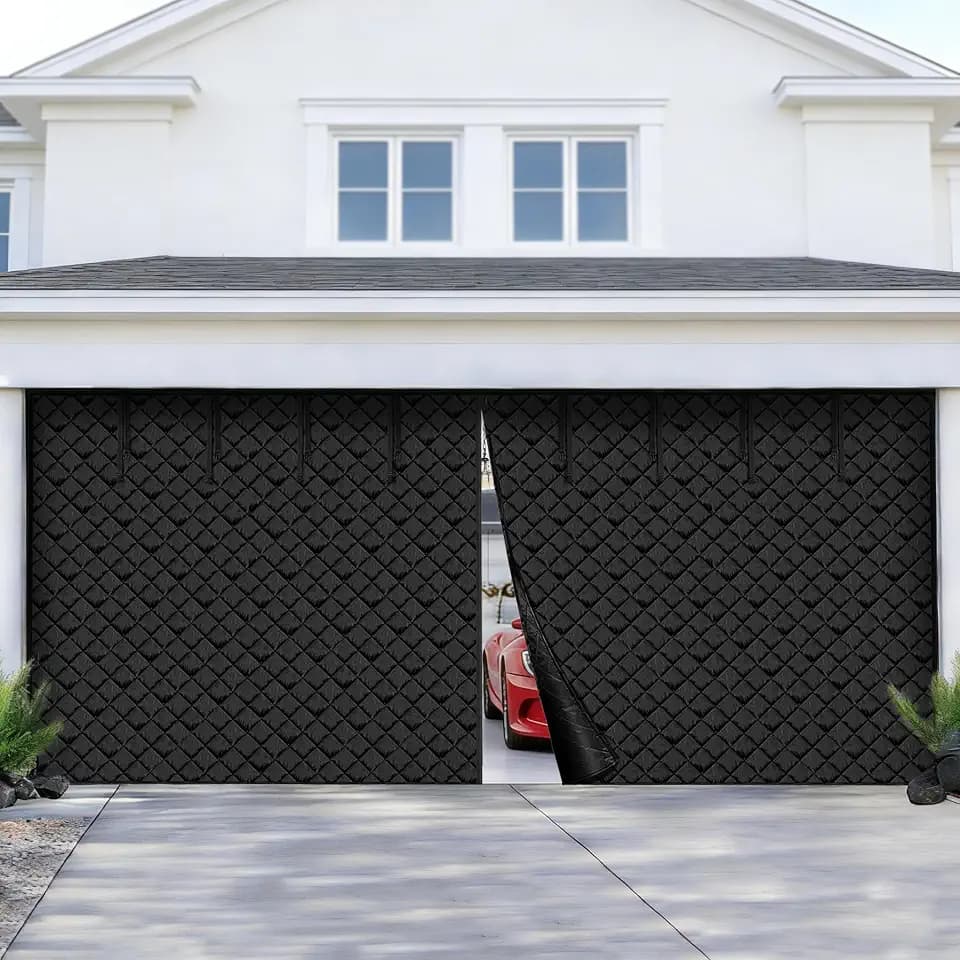 VEVOR 16x7FT Garage Door Insulation Kit for Winter, Magnetic Thermal Insulated Garage Curtain Screen Cover for 2 Cars (Waterproof Windproof Soundproof)