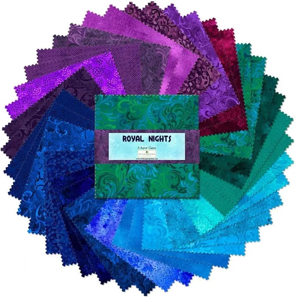 Wilmington Prints Royal Nights - 5 Karat Gems - Revised 9/17/19, Blue, 5 inches