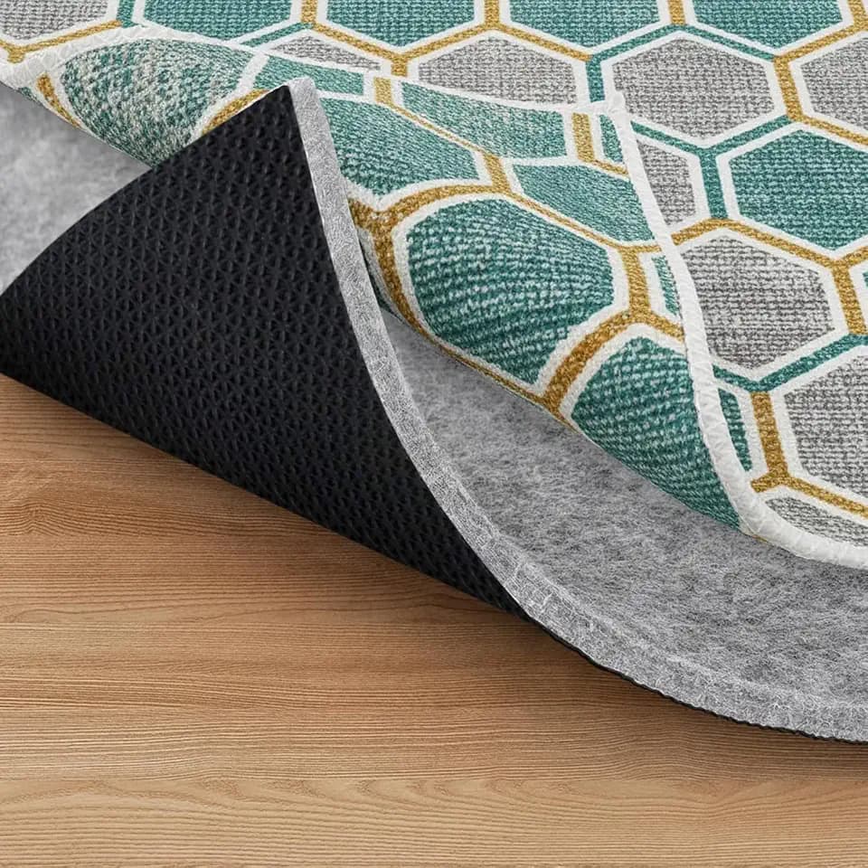 Non Slip Rug Pad 3x5 Feet, 4/25" Thick Felt Cushioned Rubber Gripper Pad for Hardwood, Laminate, Stone, Tile, Wood, Vinyl Floors & Carpet, Anti Skid Under Area Rug Pads