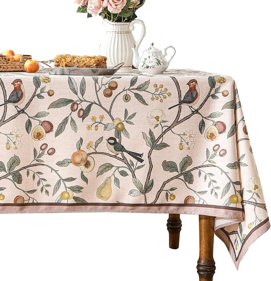 bilin gaier Designer French Linen Tablecloth,Rectangular,79"x55"-Dewey A