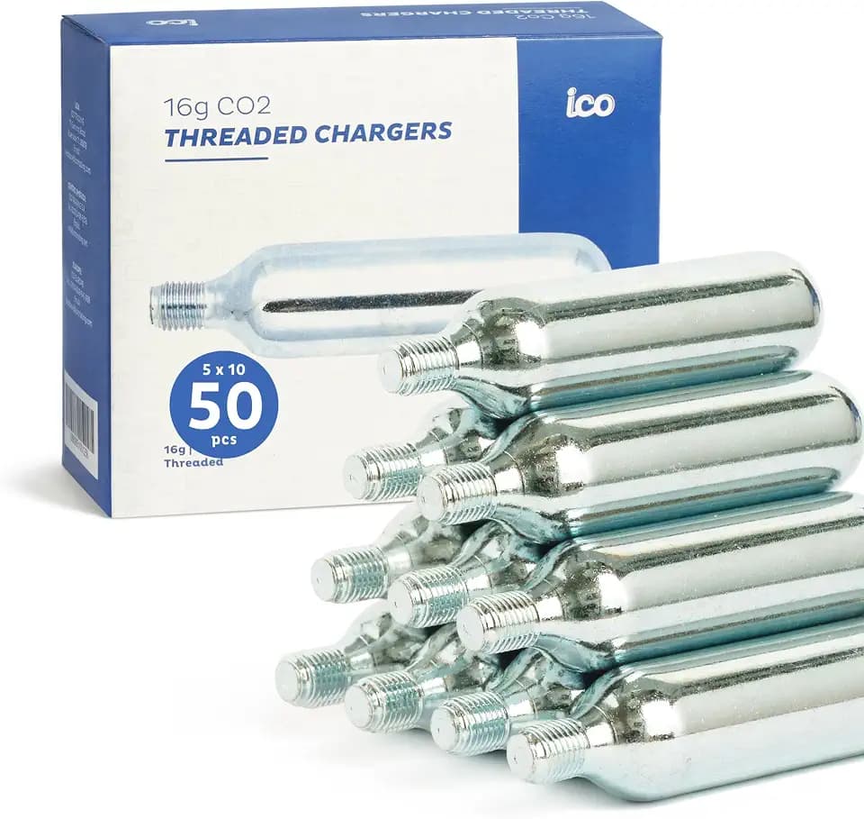 Threaded CO2 Cartridges 16g (50 Pack) CO2 Cartridges for CO2 Tire Inflator
