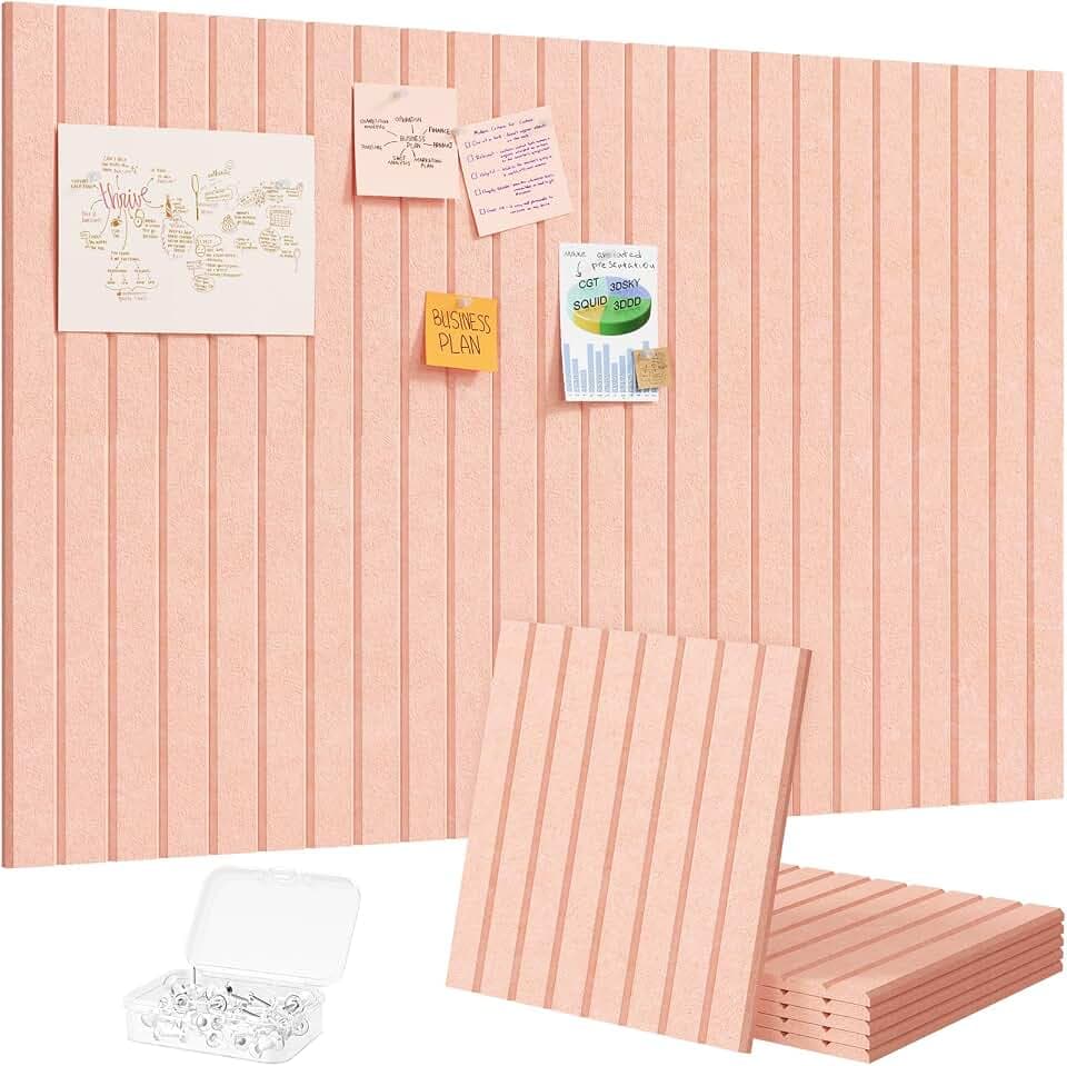 Lifewit Large Felt Bulletin Board with Self-Adhesive 36" x 24"- 6 Pack