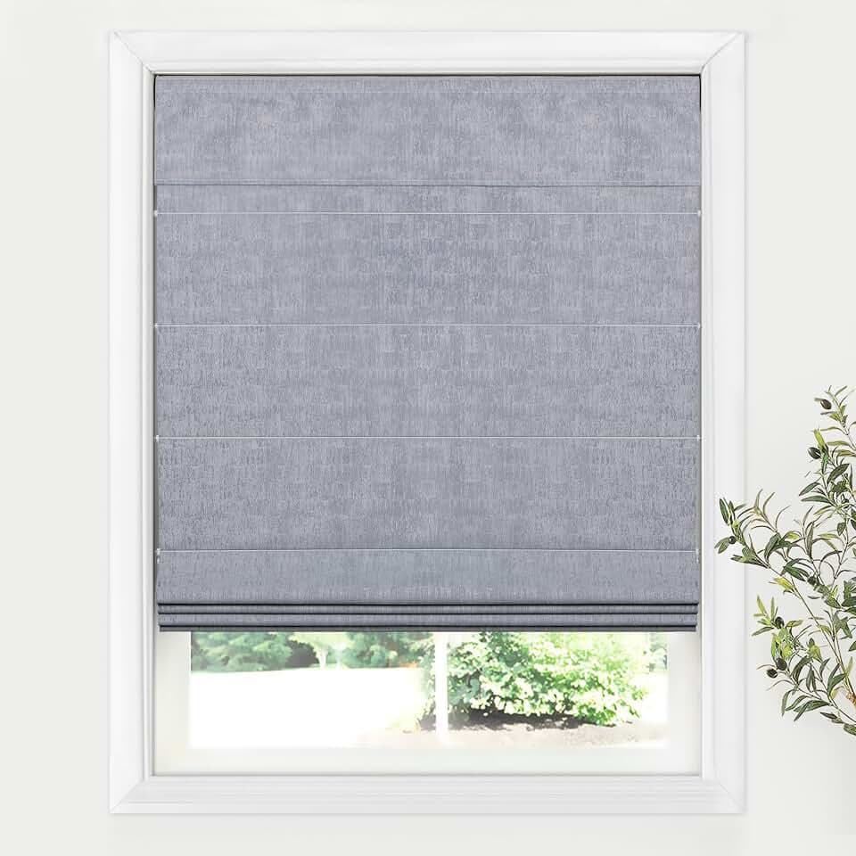 LazBlinds Cordless Roman Shades for Windows, 21" W × 60" H, Grey