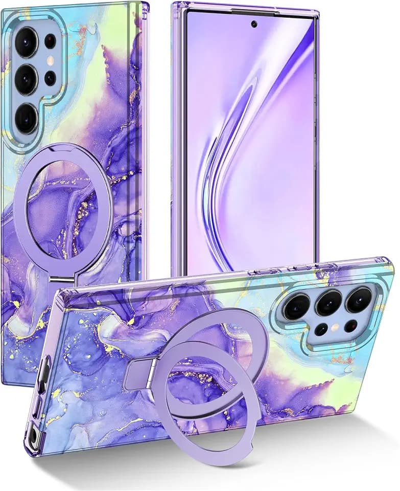 for Samsung Galaxy S23 Ultra Case,Magnetic & Kickstand,RoyalPurple