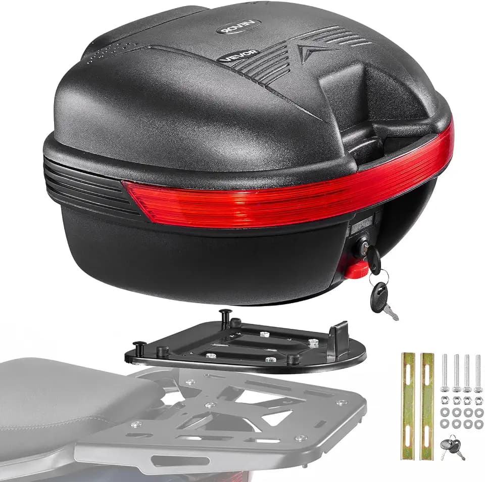 VEVOR Motorrad-Topcase 30 L aus PP Universeller Motorradkoffer Schwarz